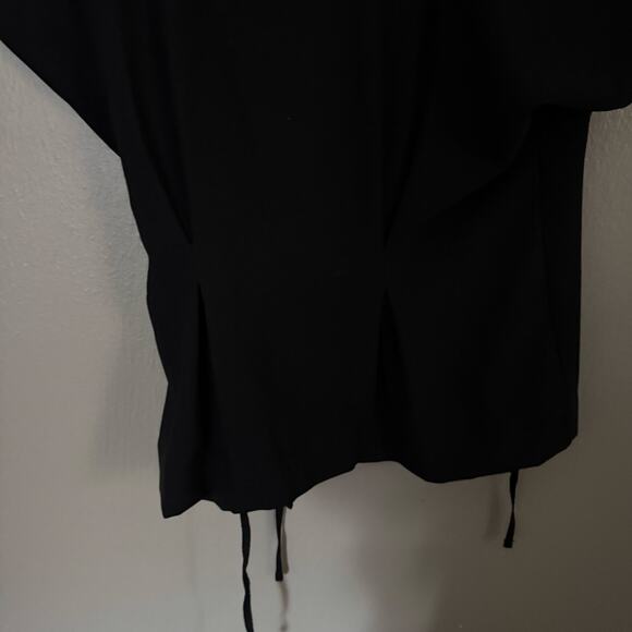 DO+BE Black Wrap Front Short Sleeve Blouse Size Large casual comfort summer - Picture 8 of 8